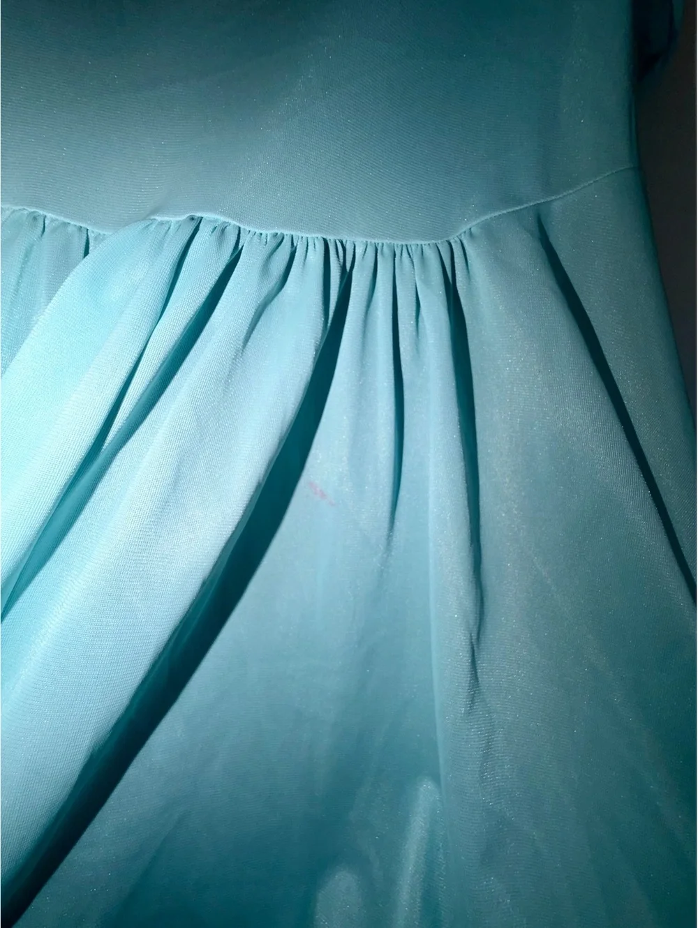Vintage Van Raalte Light Blue Nylon Nightgown with Lace and Ribbon Detail
